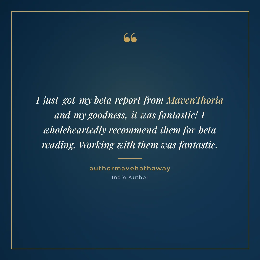 Testimonial from authormavehathaway